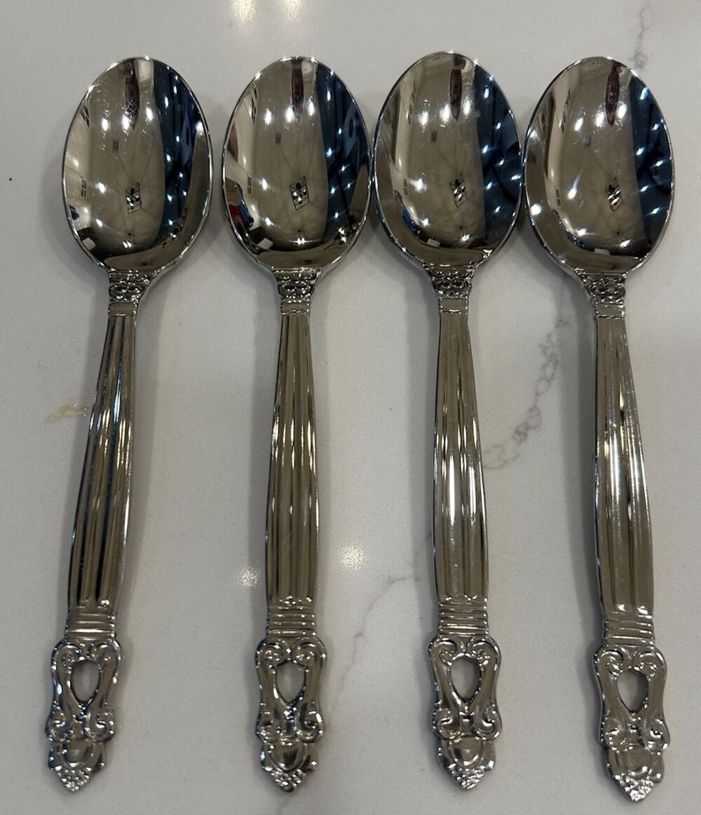 Towle STOCKHOLM Set Of 4 Dinner Spoons 18/10 Stainless Glossy 7” Silverware EUC